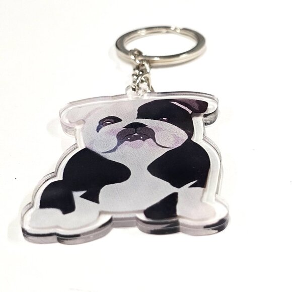 Bulldog Dog Keychain Cute Puppy Charm Gift Bag Pendant Accessory - Picture 14 of 14